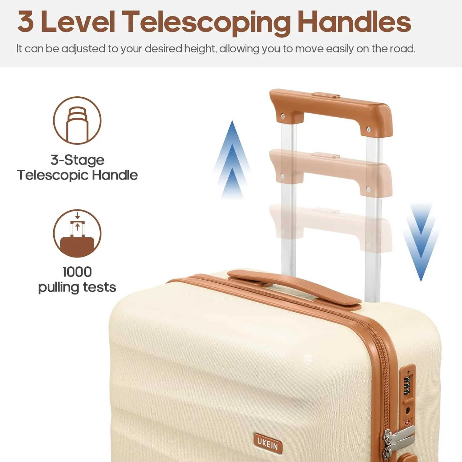 20Inch Carry-On Luggage, Lightweight PC HardShell Suitcase with 360 Spinner Wheels, TSA-Approved, Durable Airline Approved Rolling Luggage with Telescoping Handle, Ideal for 3-4 Day Travel