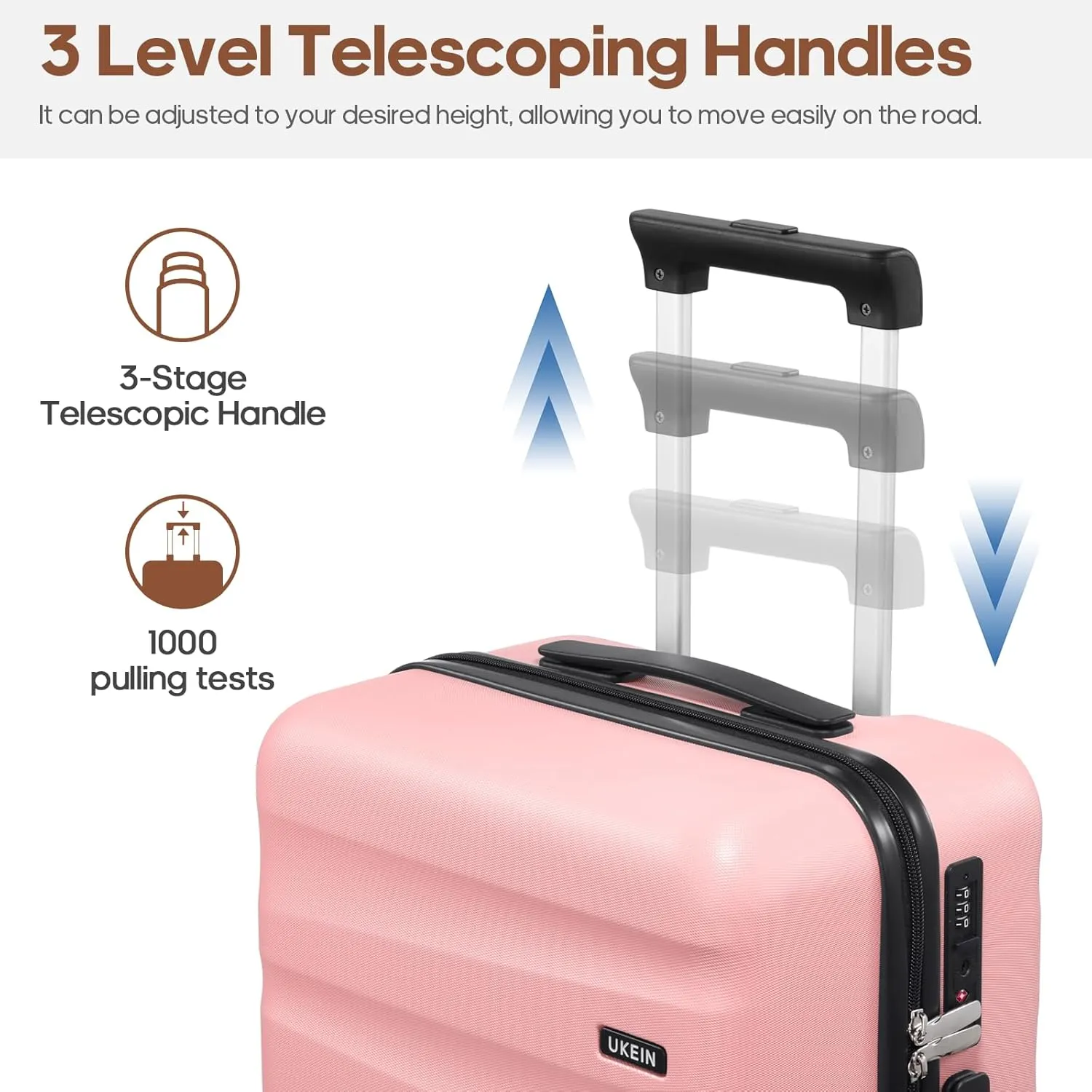 20Inch Carry-On Luggage, Lightweight PC HardShell Suitcase with 360 Spinner Wheels, TSA-Approved, Durable Airline Approved Rolling Luggage with Telescoping Handle, Ideal for 3-4 Day Travel