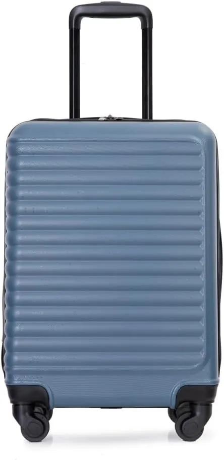 20" Carry On Luggage - Lightweight Hardshell Suitcase with 360 Spinner Wheels - Airline Approved Cabin Bag (Blue   ABS)