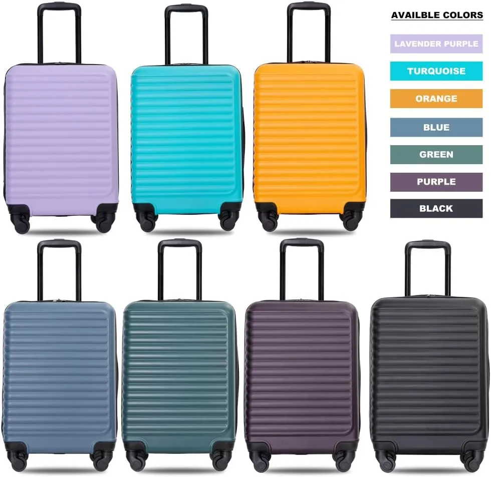 20" Carry On Luggage - Lightweight Hardshell Suitcase with 360 Spinner Wheels - Airline Approved Cabin Bag (Green   ABS)