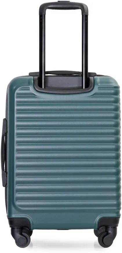 20" Carry On Luggage - Lightweight Hardshell Suitcase with 360 Spinner Wheels - Airline Approved Cabin Bag (Green   ABS)
