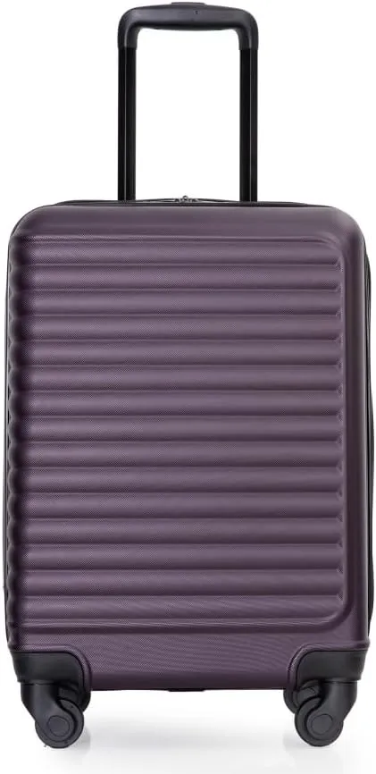 20" Carry On Luggage - Lightweight Hardshell Suitcase with 360 Spinner Wheels - Airline Approved Cabin Bag (Purple   ABS)