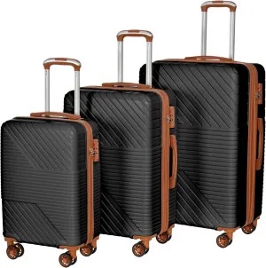 3 Piece Expandable Hard Shell Luggage Set With Spinner Wheels & TSA Lock, Lightweight for Business Trip