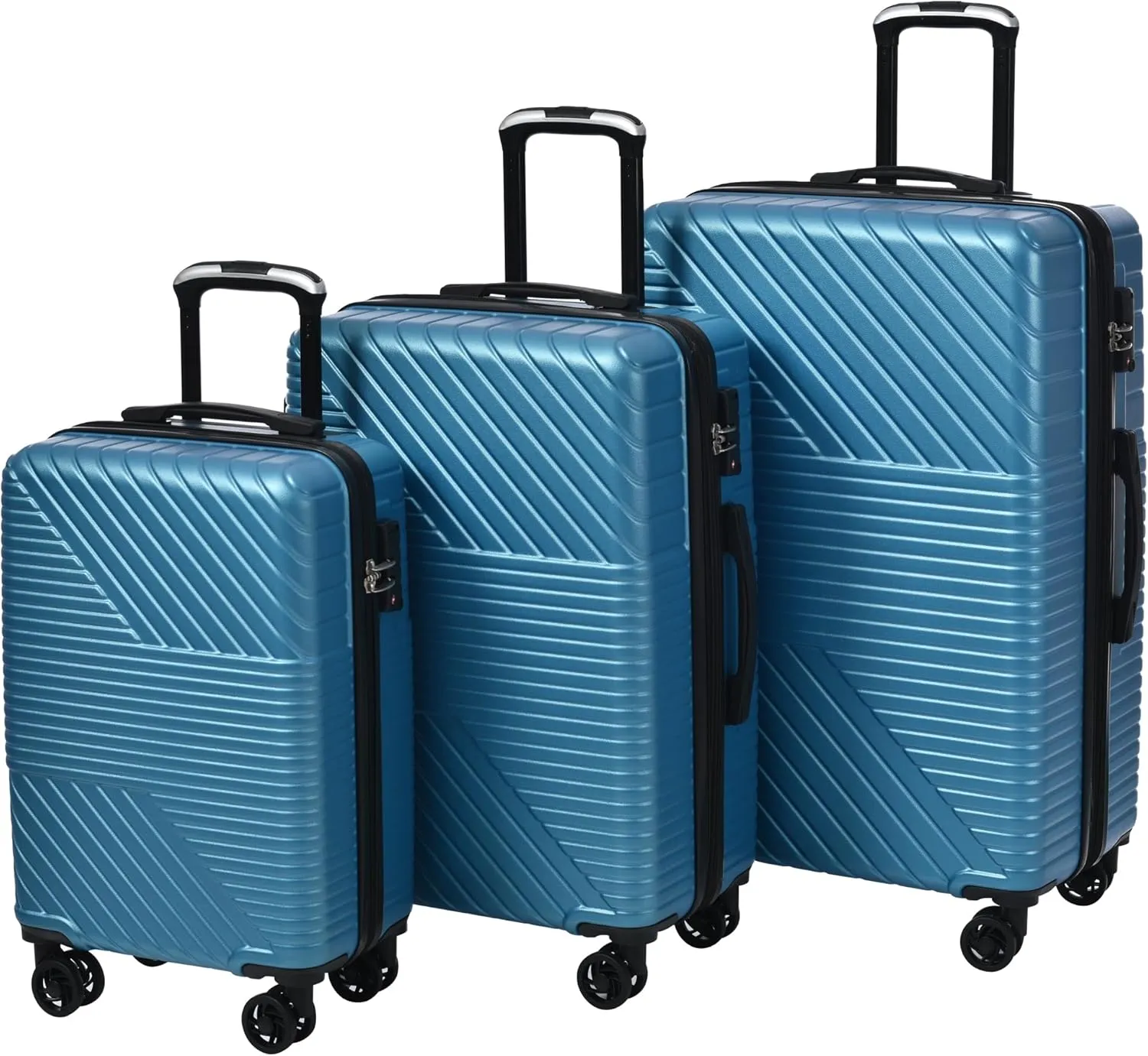 3 Piece Expandable Hard Shell Luggage Set With Spinner Wheels & TSA Lock, Lightweight for Business Trip