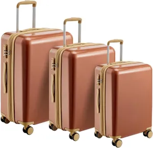 3 Piece Expandable Hard Shell Luggage Set With Spinner Wheels & TSA Lock, Lightweight for Business Trip