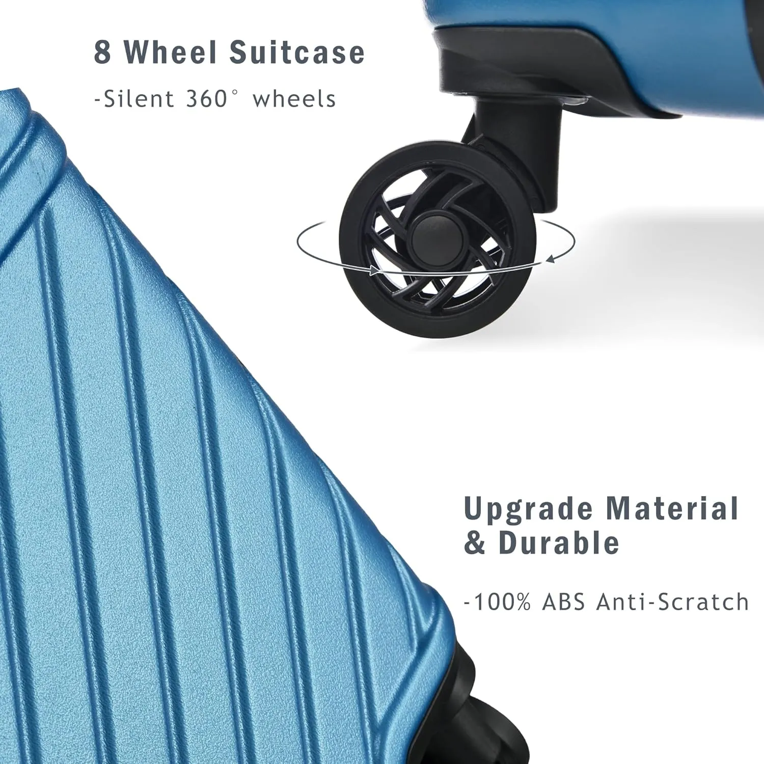 3 Piece Expandable Hard Shell Luggage Set With Spinner Wheels & TSA Lock, Lightweight for Business Trip