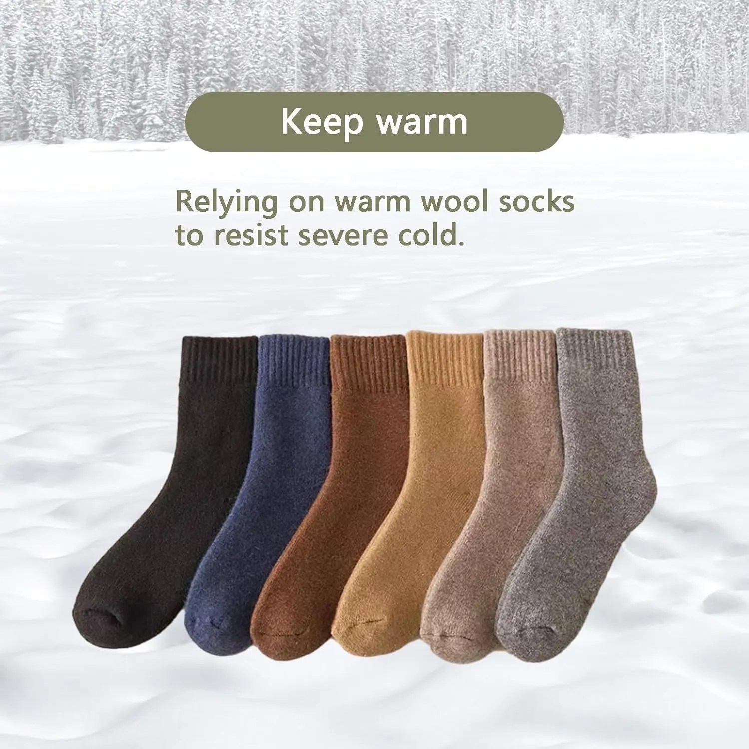 4 Pairs Wool Socks Mens,Cozy Crew Hiking Socks, Super Thick Mens Hiking Socks Thermal Wool Socks for Cold Weather(Gray)