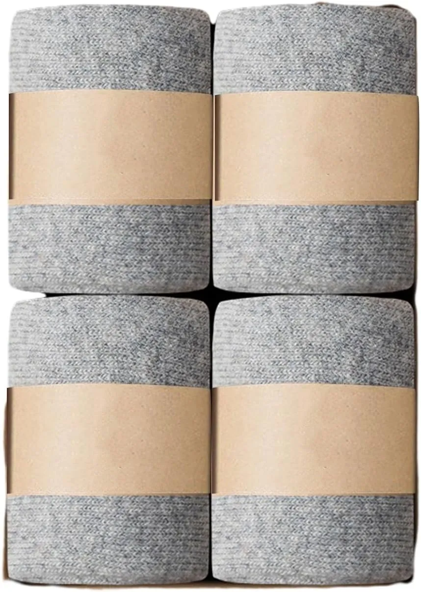 4 Pairs Wool Socks Mens,Cozy Crew Hiking Socks, Super Thick Mens Hiking Socks Thermal Wool Socks for Cold Weather(Gray)
