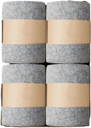 4 Pairs Wool Socks Mens,Cozy Crew Hiking Socks, Super Thick Mens Hiking Socks Thermal Wool Socks for Cold Weather(Gray)
