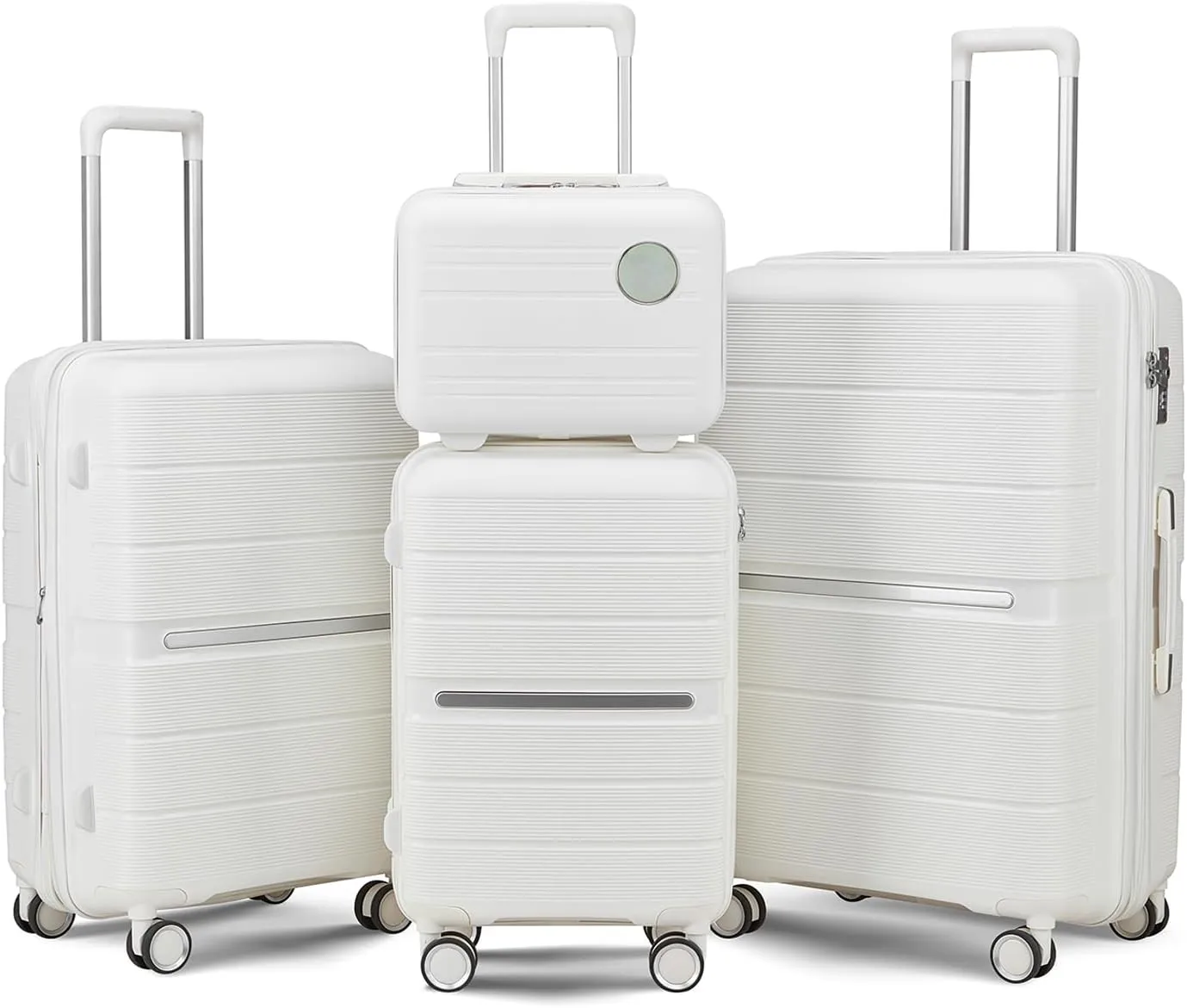 4 Piece Luggage Sets,Hardshell Lightweight Suitcase with Spinner Wheels & TSA Lock,Expandable Carry On Luggage Set,Travel Luggage Set for Women Men Family