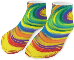 Abstract Colorful Swirl Unisex Low Cut Socks No Show Athletic Running Ankle Sock
