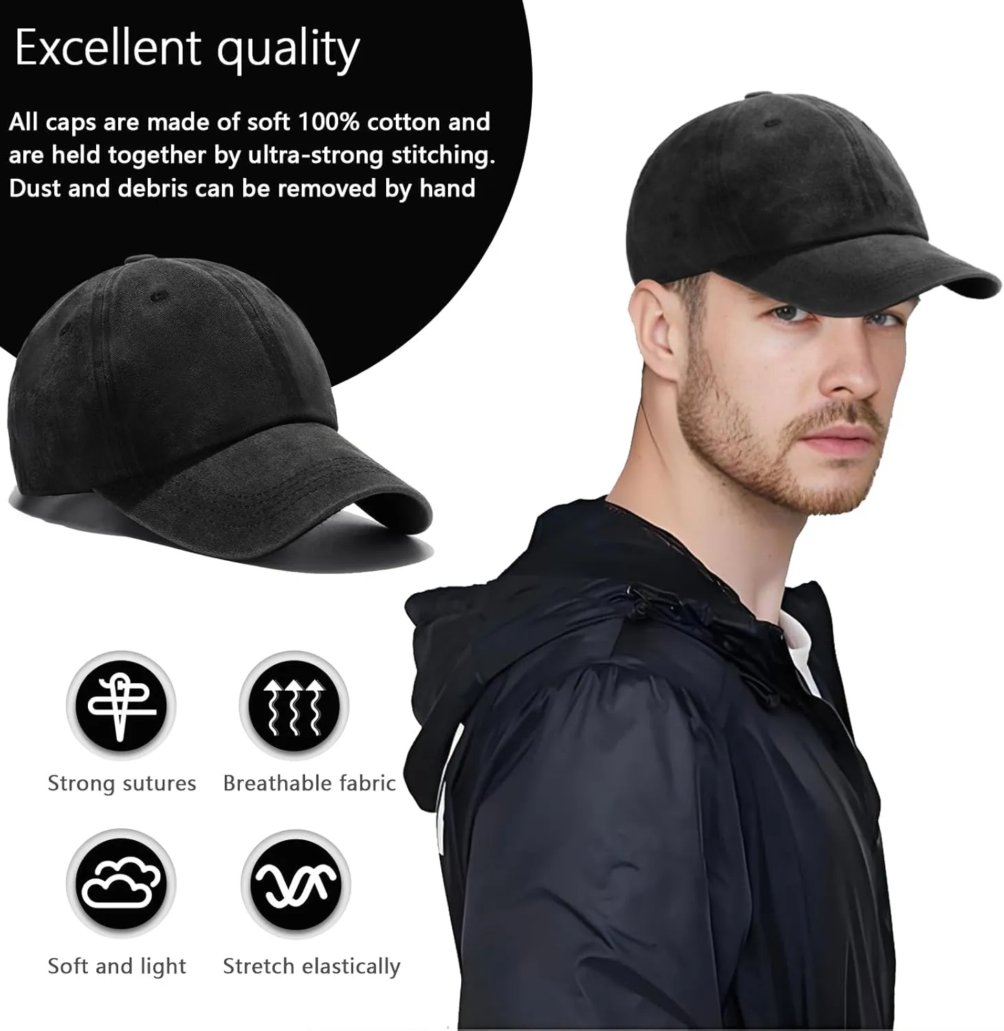 Adjustable Baseball Cap Men Retro Style Baseball Hat Women