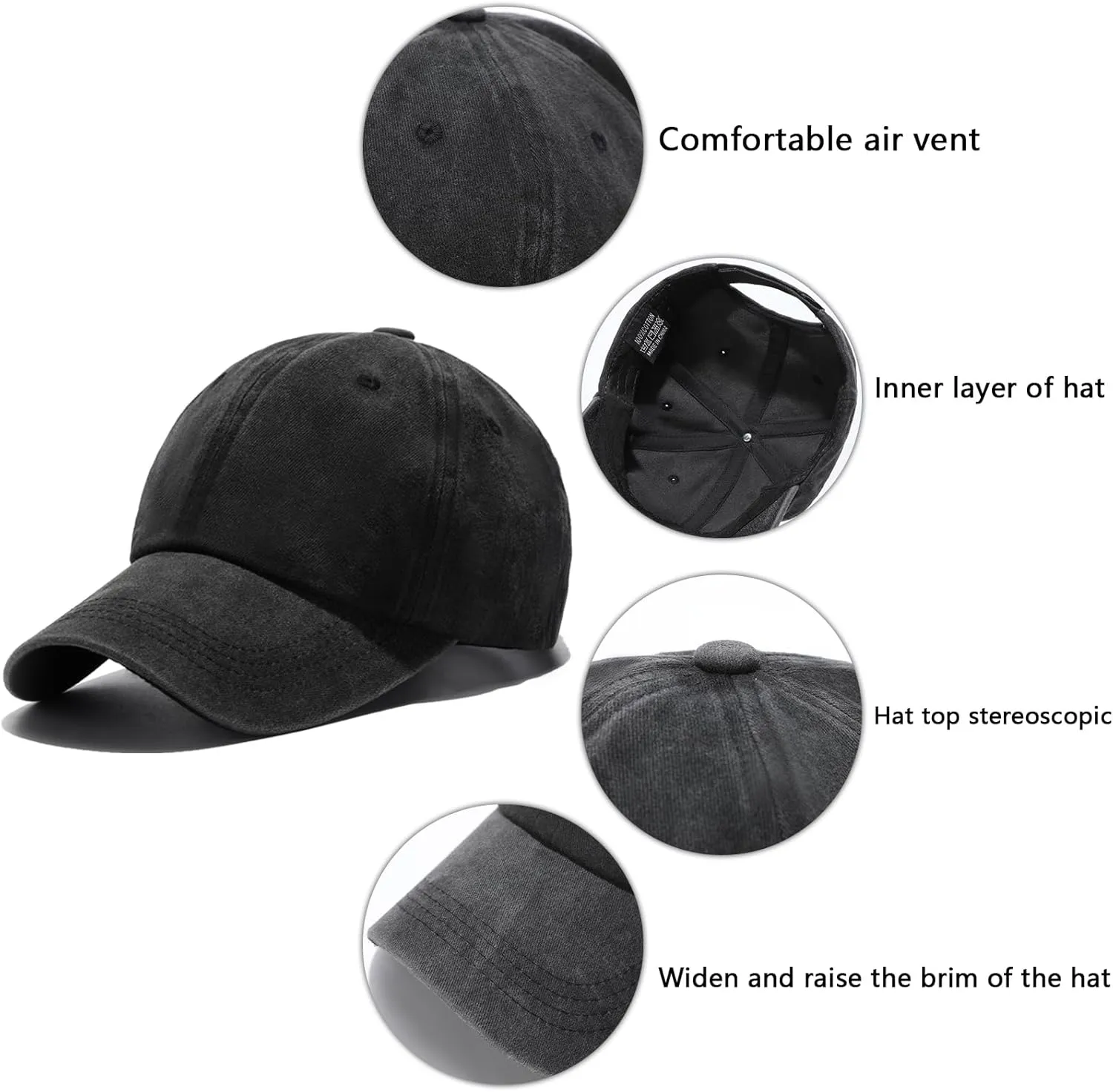 Adjustable Baseball Cap Men Retro Style Baseball Hat Women