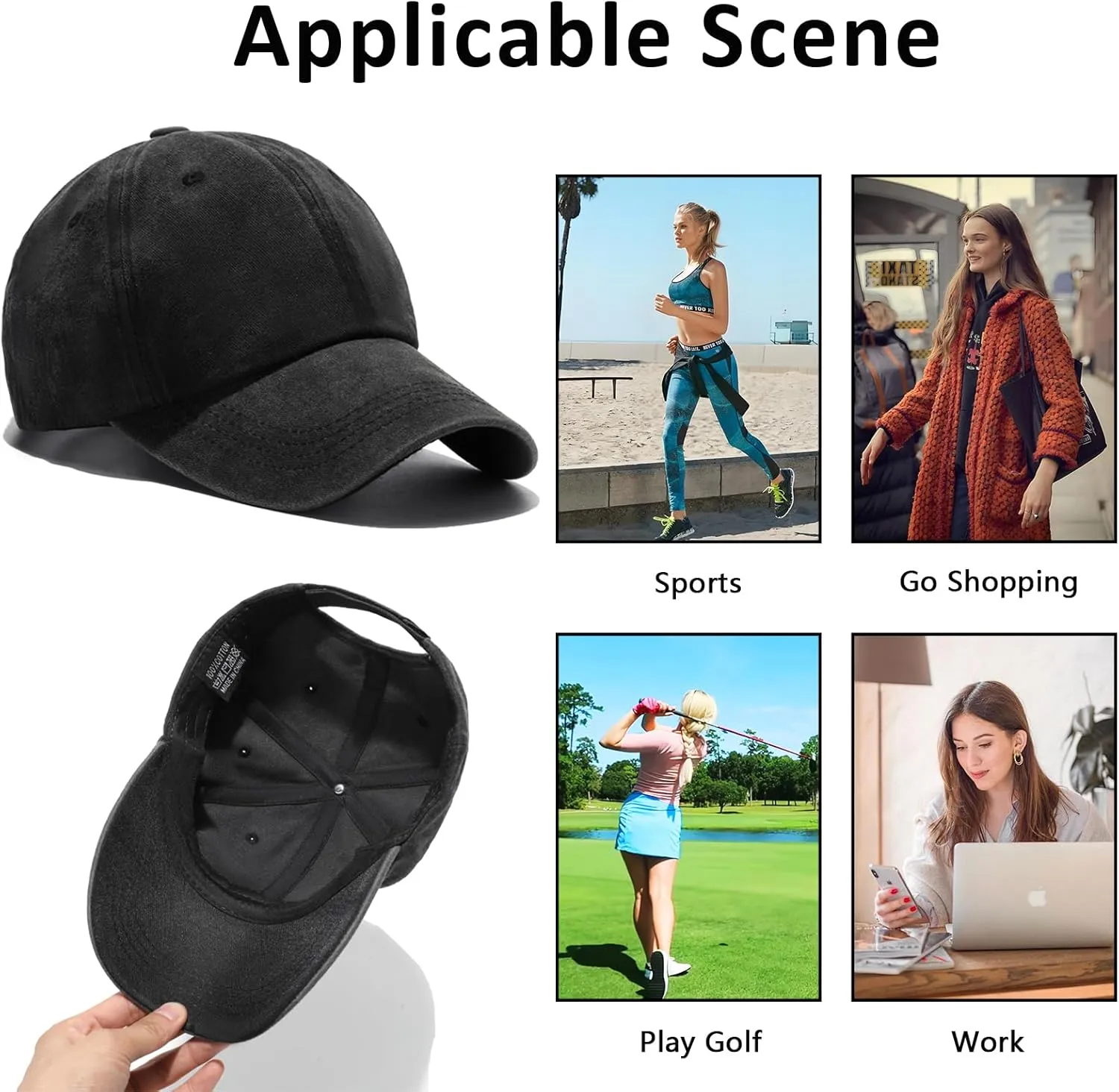 Adjustable Baseball Cap Men Retro Style Baseball Hat Women