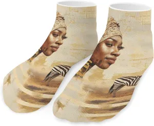 African Woman Zebras Unisex Low Cut Socks No Show Athletic Running Ankle Sock