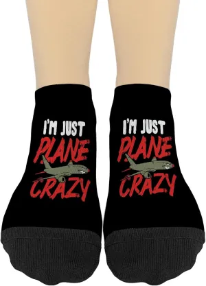 Airplane Pilots I'm Just Plane Crazys Aviations Pilots Womens Dress Socks Invisible Sock Girl No Show Athletic Socks HumorSocks
