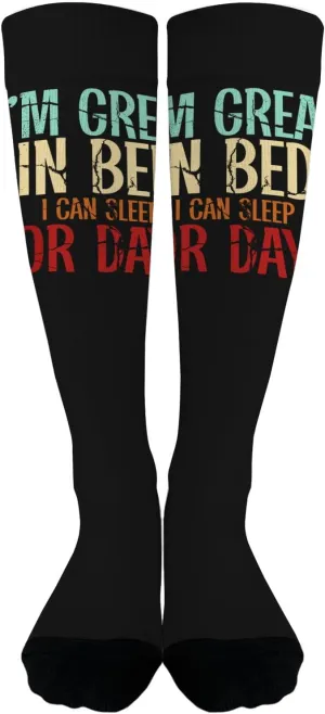 Amazing In Beds I Can Sleep For Days Boot Socks Women Athletic Crew Sock