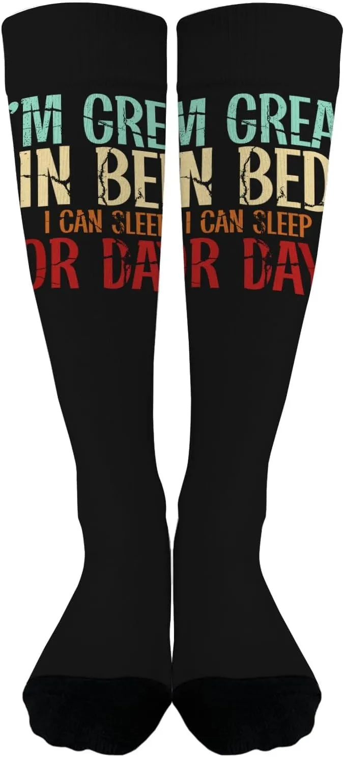 Amazing In Beds I Can Sleep For Days Boot Socks Women Athletic Crew Sock
