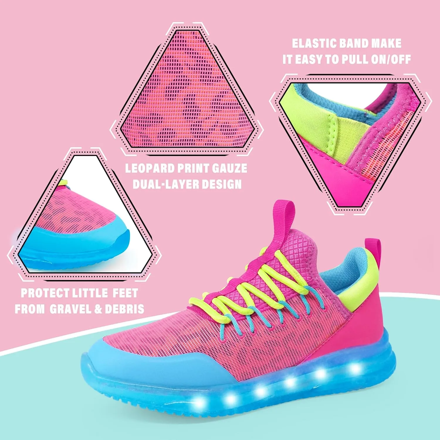 AMZZPIK LUMIKICK Kids Light Up Shoes for Boys Girls Tennis Walking Luminous Sneakers for Little Kid
