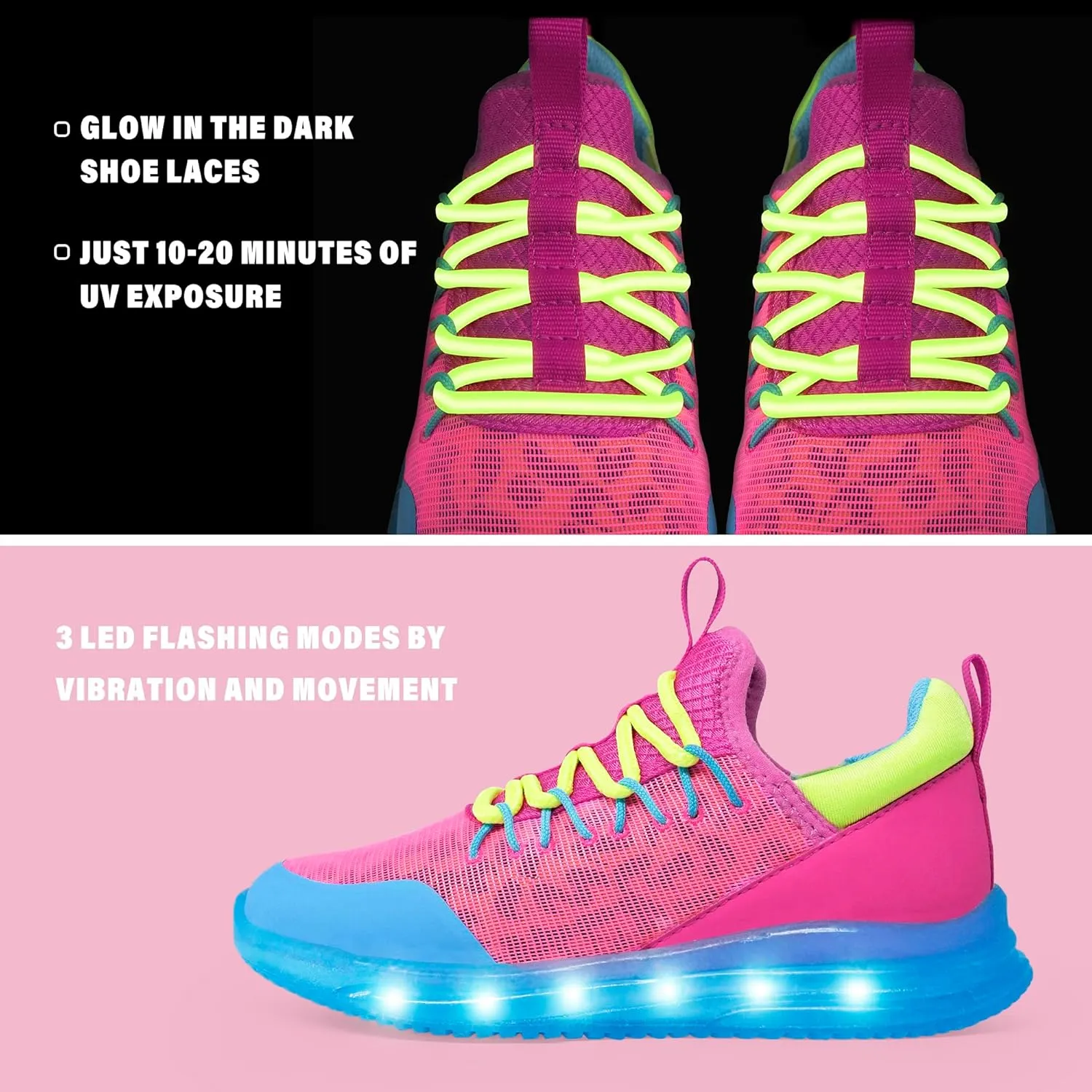 AMZZPIK LUMIKICK Kids Light Up Shoes for Boys Girls Tennis Walking Luminous Sneakers for Little Kid