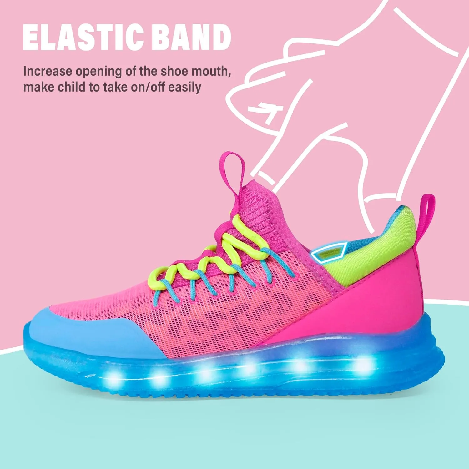 AMZZPIK LUMIKICK Kids Light Up Shoes for Boys Girls Tennis Walking Luminous Sneakers for Little Kid