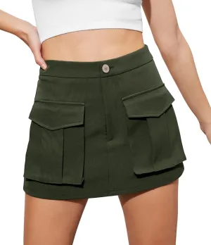 Angerella Skirts for Women Denim Mini Cargo Skirt Mid Rise Button Up Bodycon Y2k Trendy Summer Casual Jean Skirt