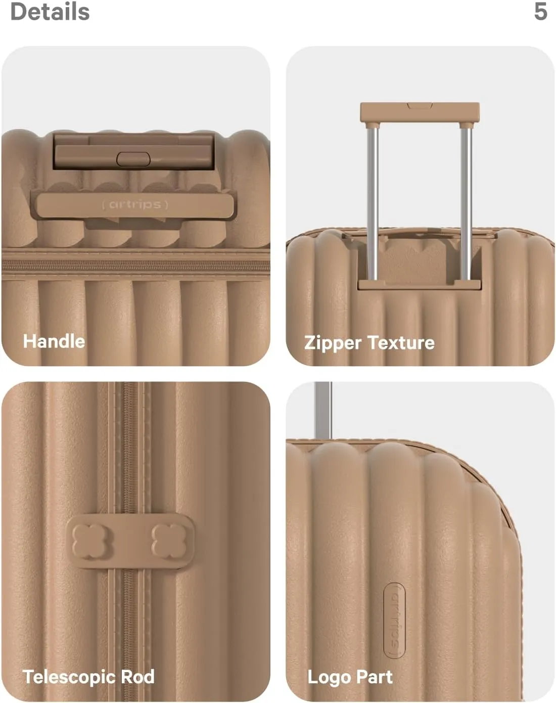 artrips Hardside Lightweight Suitcase Luggage with Spinner Wheels & TSA Lock Luggages Set