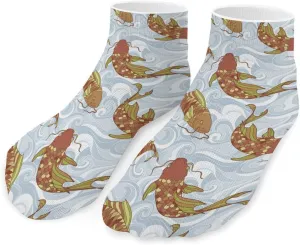 Asian Japanese Fish Unisex Low Cut Socks No Show Athletic Running Ankle Sock