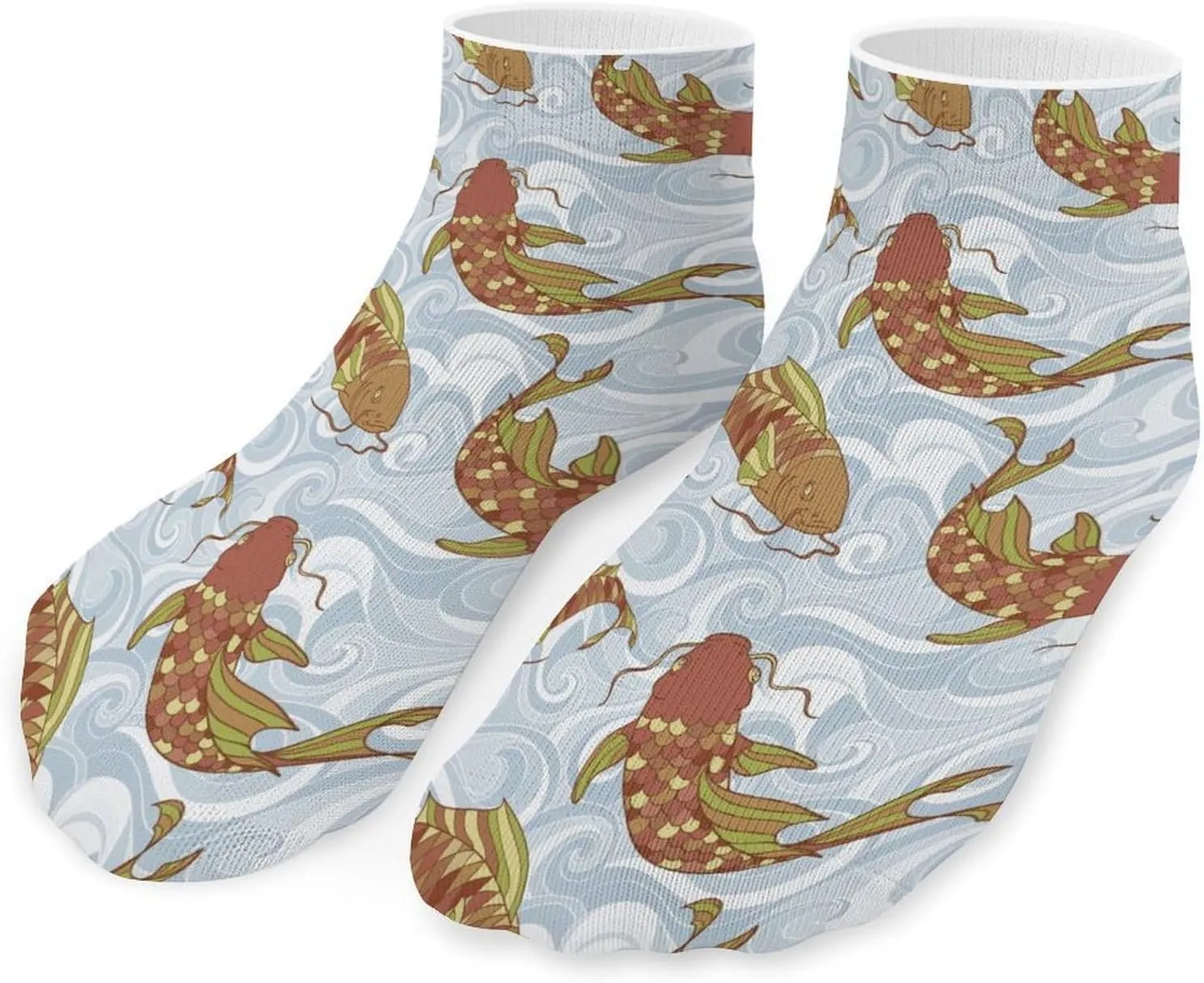 Asian Japanese Fish Unisex Low Cut Socks No Show Athletic Running Ankle Sock