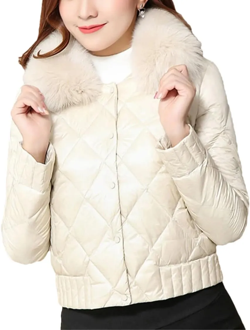 Autumn Winter White Duck Down Coat Women Warm Short Slim Puffer Jacket Female Casual Parkas