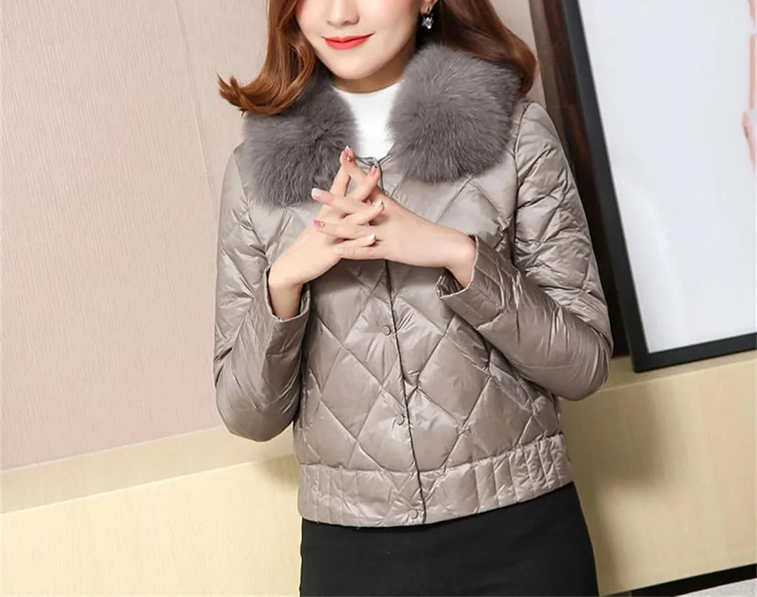 Autumn Winter White Duck Down Coat Women Warm Short Slim Puffer Jacket Female Casual Parkas