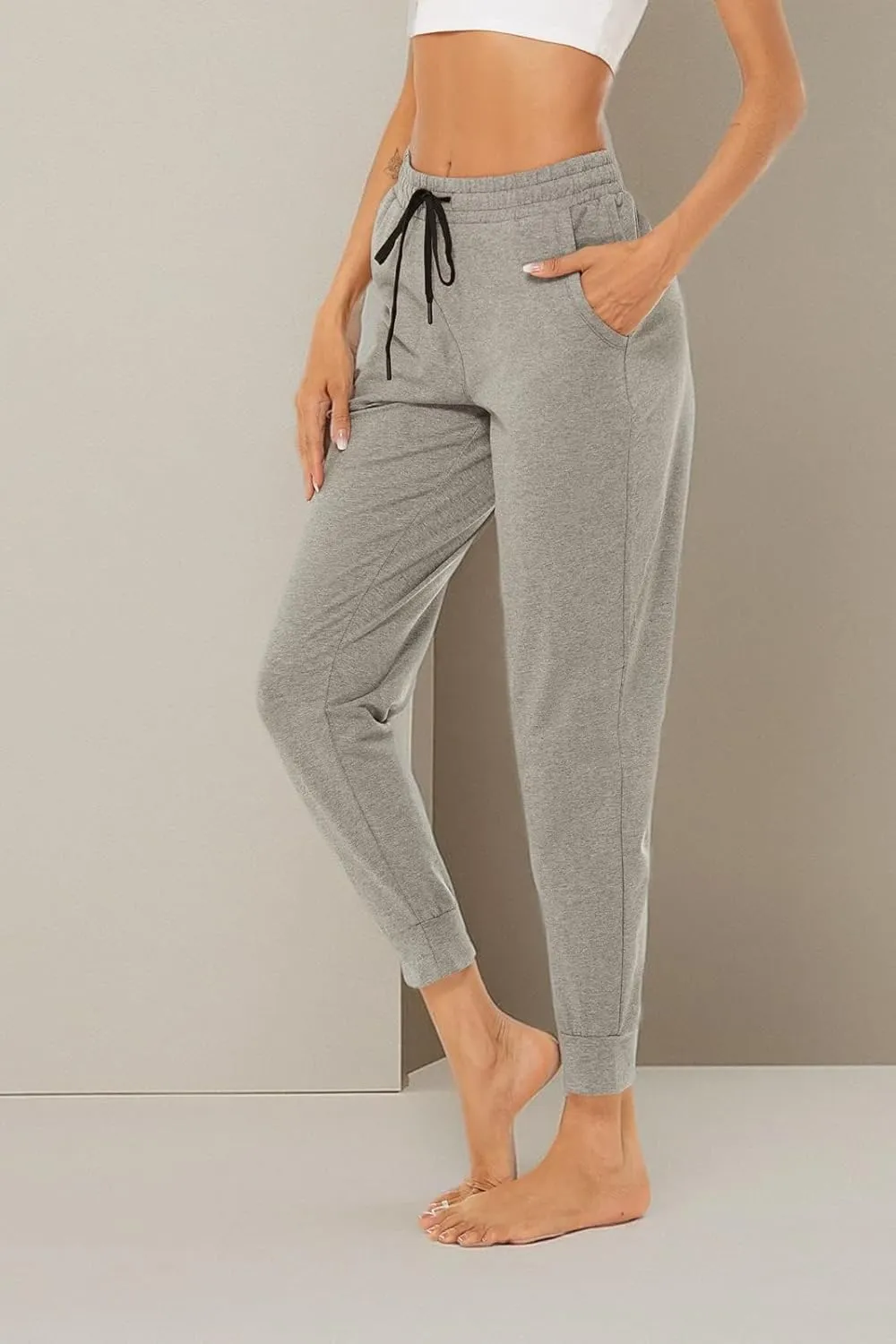 AvaCostume Women's Lightweight Cotton Sweatpants Yoga Joggers Lounge Casual Pants with Pockets