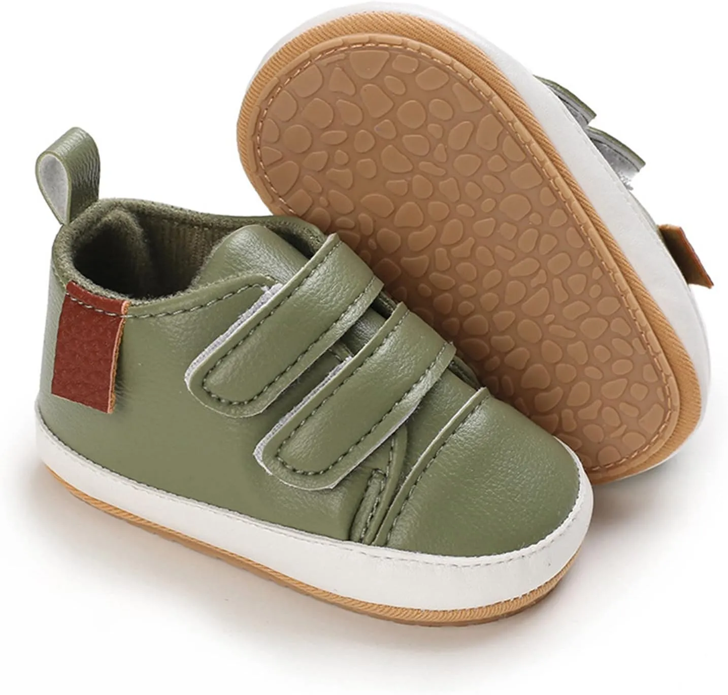 Baby Boys Girls PU Leather Sneakers Non-Slip Rubber Sole Shoes Newborn Infant Toddler First Walking Loafers Flat𝘀