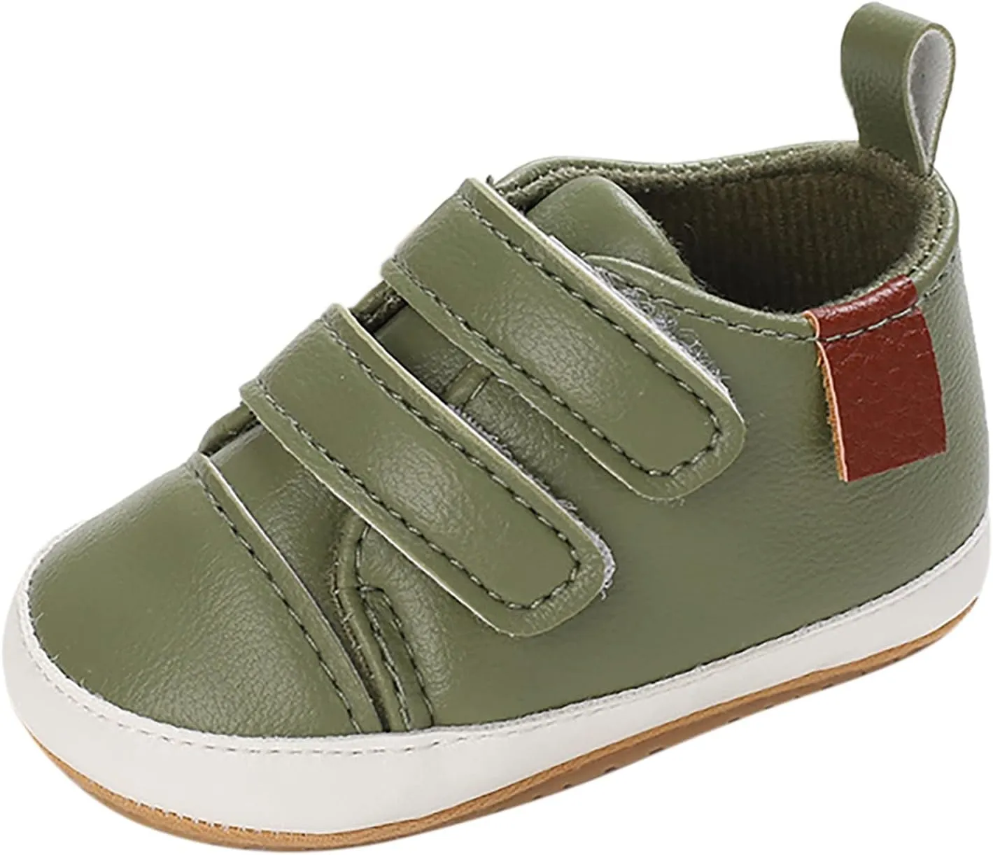 Baby Boys Girls PU Leather Sneakers Non-Slip Rubber Sole Shoes Newborn Infant Toddler First Walking Loafers Flat𝘀