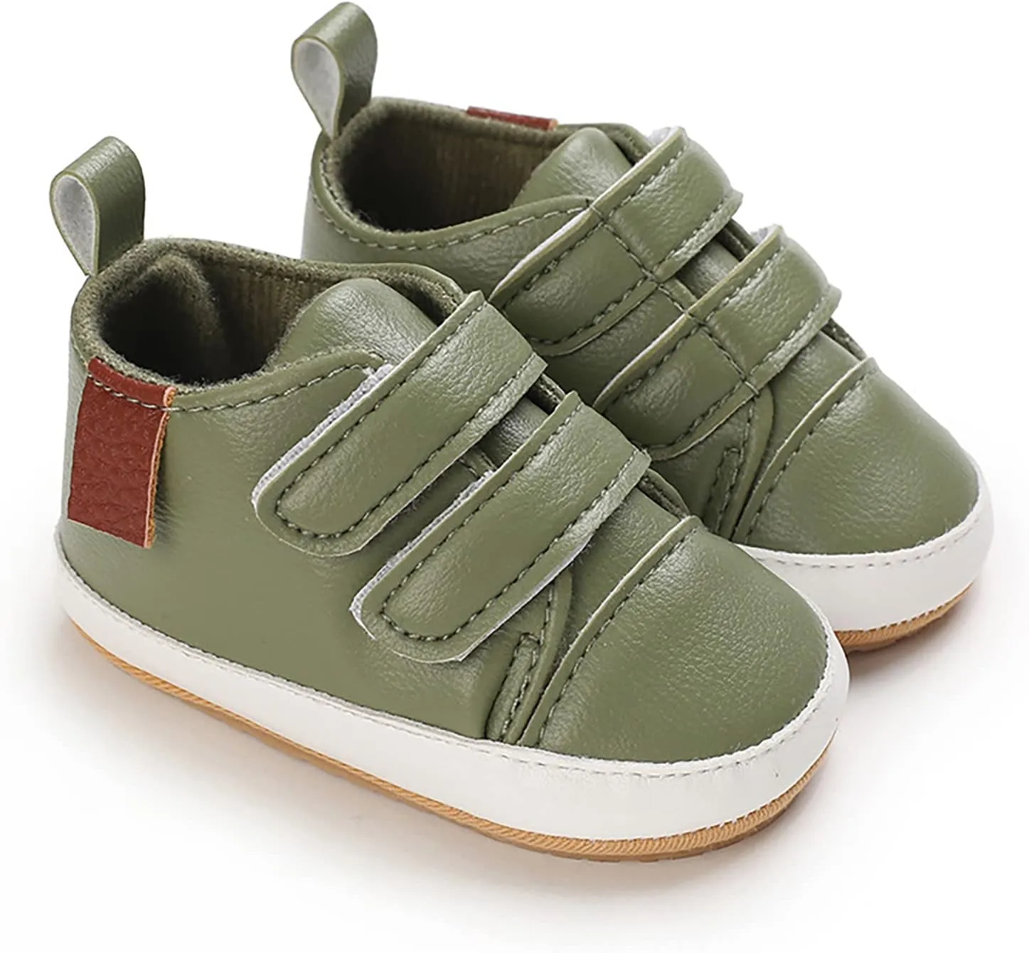 Baby Boys Girls PU Leather Sneakers Non-Slip Rubber Sole Shoes Newborn Infant Toddler First Walking Loafers Flat𝘀