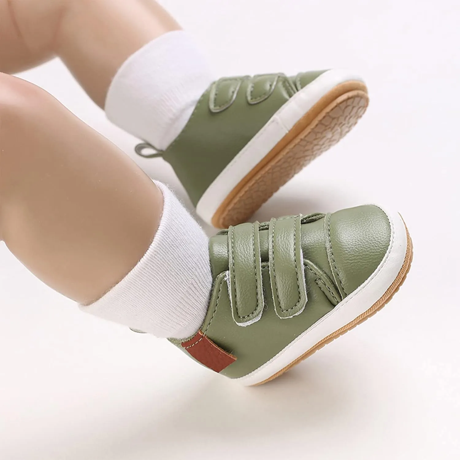 Baby Boys Girls PU Leather Sneakers Non-Slip Rubber Sole Shoes Newborn Infant Toddler First Walking Loafers Flat𝘀