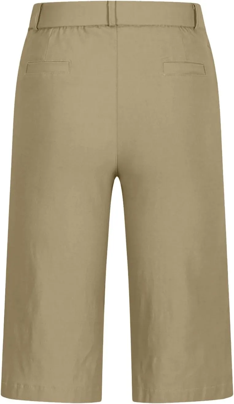 Bermuda Shorts for Women Trendy 2025 Casual Summer High Waisted Chino Shorts Straight Leg Hiking Vacation Outfits