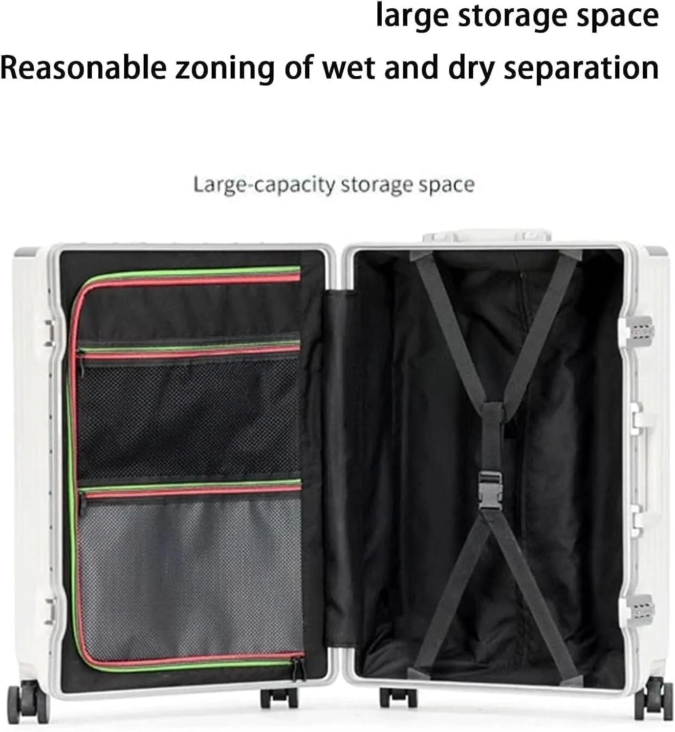 BKEKM Carry On Luggage Large Capacity Carry-on Luggage Usb Charging Suitcase 24 Inch Luggage Pc Hard Case Suitcases Front Opening Trolley Luggage Lightweight