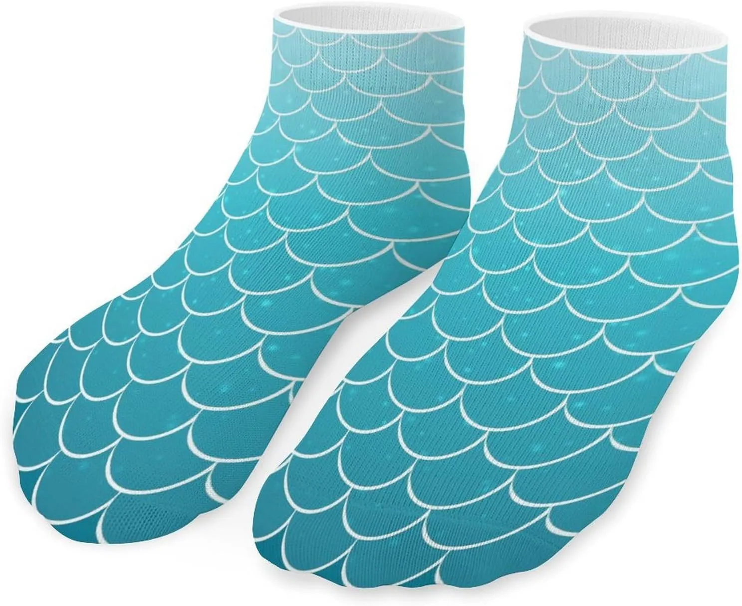 Blue Mermaid Scalsl Unisex Low Cut Socks No Show Athletic Running Ankle Sock