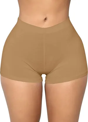 BORIFLORS Women's Sexy Workout Gym Biker Elastic Waist Booty Shorts