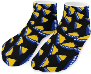 Bosnia Map Flag Unisex Ankle Socks Low Cut Funny Print Athletic No Show Stocking