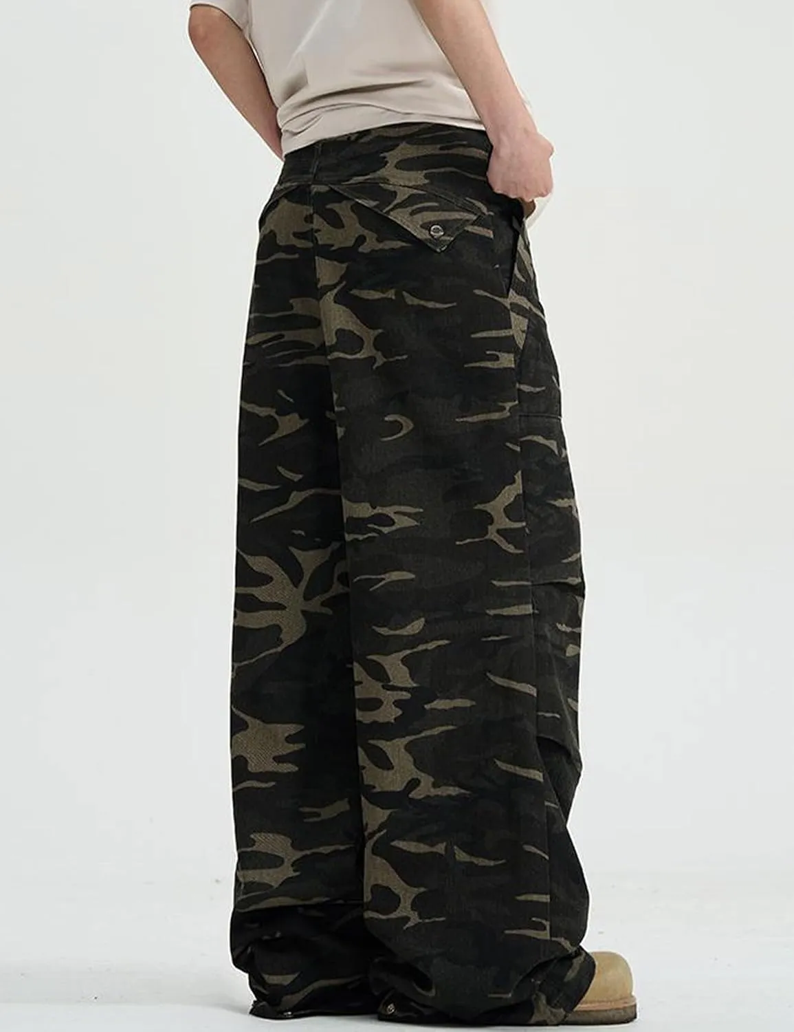 Camo Cargo Pants Y2k Men Baggy Camouflage Pants Oversized Joggers Trousers Hip Hop Sweatpants with Pockets