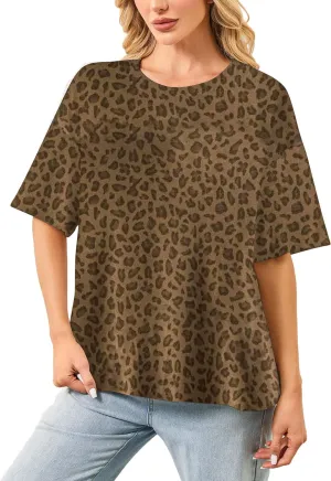 Camo Shirt for Women Mens Maple Leaf Print Short Sleeve Crewneck T-Shirts Summer Oversized Tee Shirts Streetwear