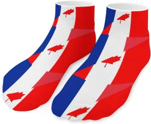 Canada And France Flag Unisex Ankle Socks Low Cut Funny Print Athletic No Show Stocking