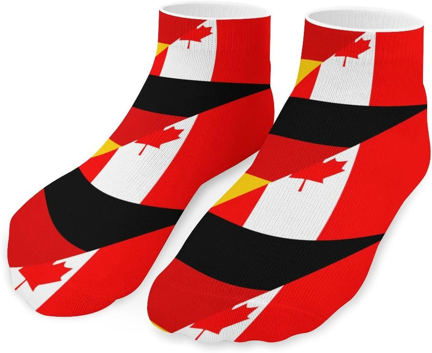 Canada And Germany Flag Unisex Ankle Socks Low Cut Funny Print Athletic No Show Stocking