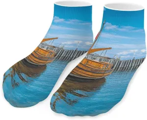 Canadian Flag Ocean Port Unisex Ankle Socks Low Cut Funny Print Athletic No Show Stocking