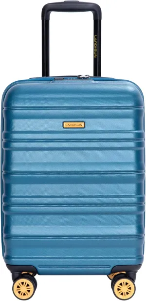 Carry On Luggage Airline 18.5" Hard Shell Suitcase with 360 Spinner Wheels, Blue