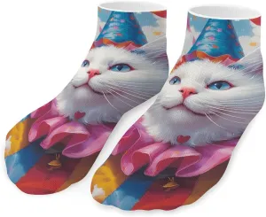 Cat Clowns Halloween Unisex Low Cut Socks No Show Athletic Running Ankle Sock
