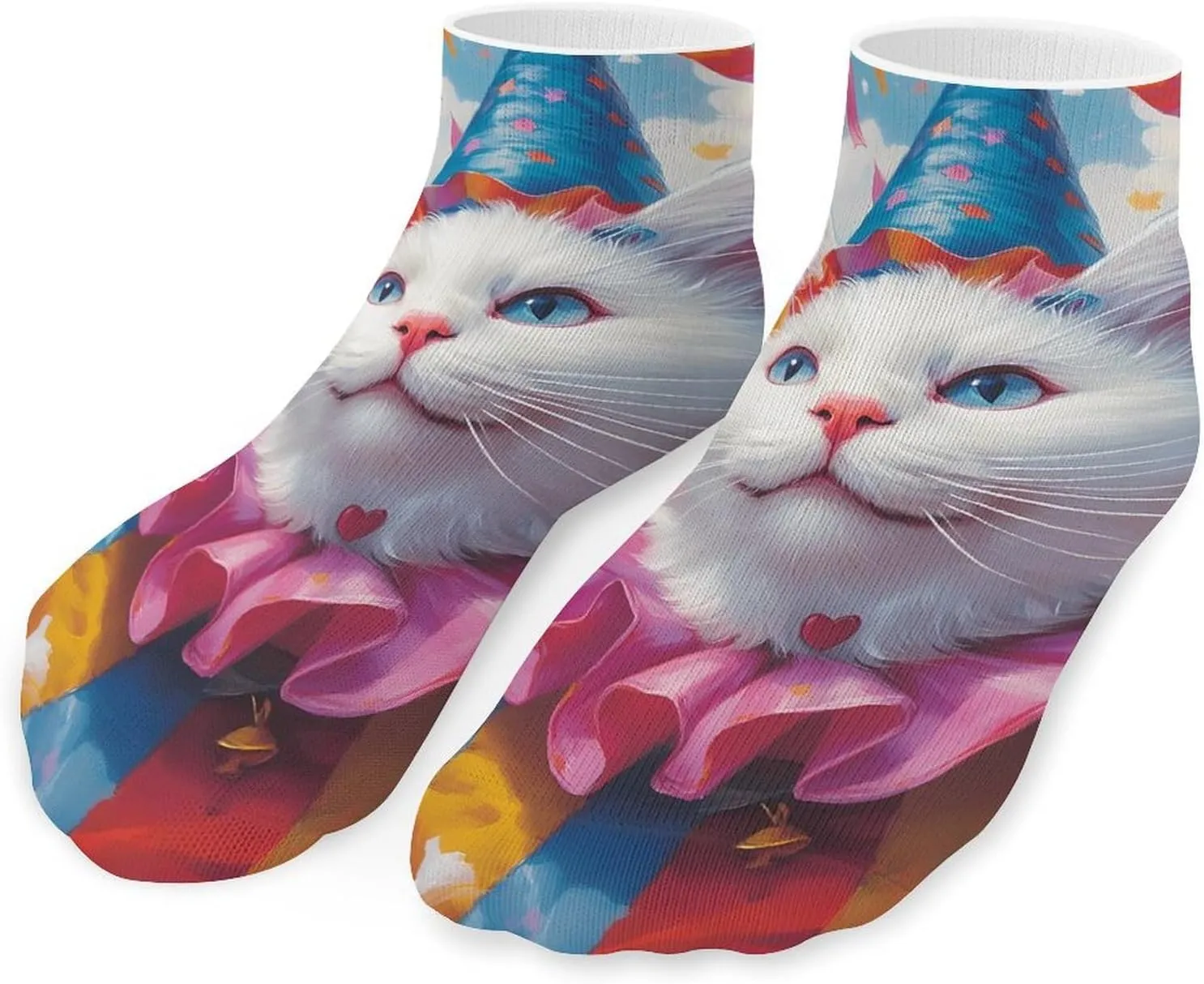 Cat Clowns Halloween Unisex Low Cut Socks No Show Athletic Running Ankle Sock