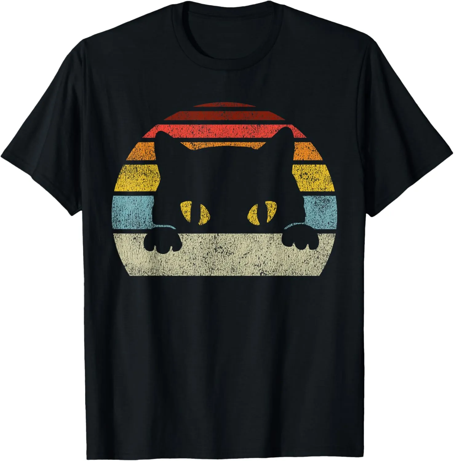 Cat Retro Style Vintage Black Kitten Cute Kitty Cats Lover T-Shirt